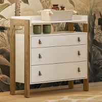 Berço Americano 4315 Q Encanto Slim E Cômoda 4410 Fantasia Branco Acetinado - Qmovi - 5