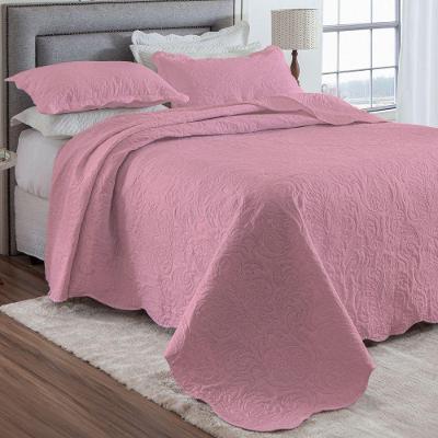 Kit Cobre Leito Queen Classic Liso Ultrasonic + 2 Porta-travesseiros Floral Azalea