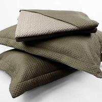 Kit Cobre Leito Casal Duas Cores Siena Liso Verde Oliva-taupe - 2