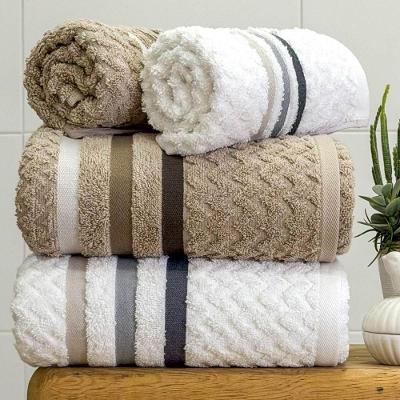 Jogo De Toalha Banhão Trento 4 Peças 100% Algodão Branco-bege