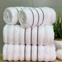 Jogo De Toalhas Wave 4 Peças 100% Algodão Fio Penteado Branco-branco - 1