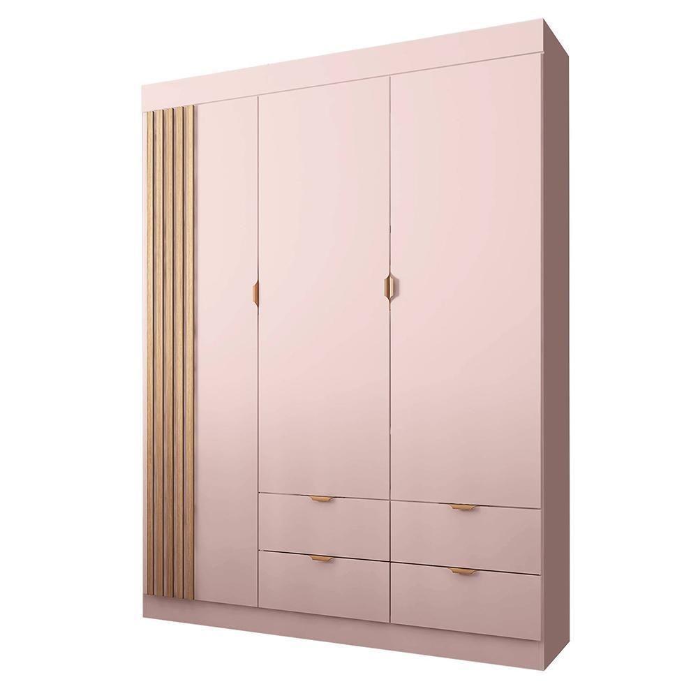 Jogo De Quarto Infantil Ayla Com Guarda Roupa E Cômoda Rosê Acetinado - Phoenix Baby Rosê Acetinado - 3