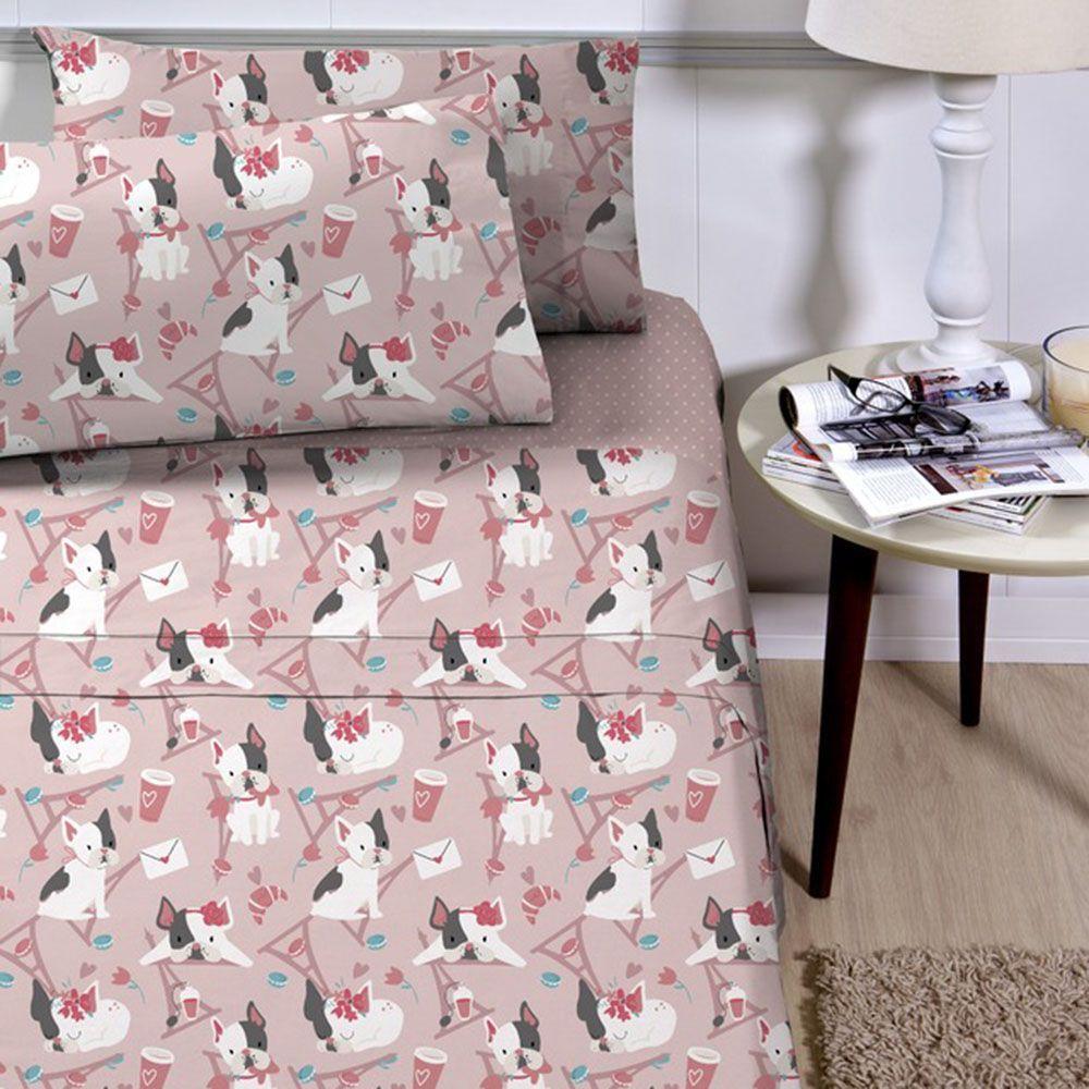 Jogo De Lençol Planeta Mágico Solteiro 3 Peças Infantil Estampado - Dogs - 100% Poliéster - 1