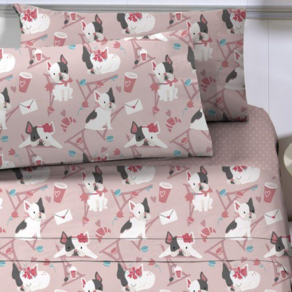 Jogo De Lençol Planeta Mágico Solteiro 3 Peças Infantil Estampado - Dogs - 100% Poliéster - 2