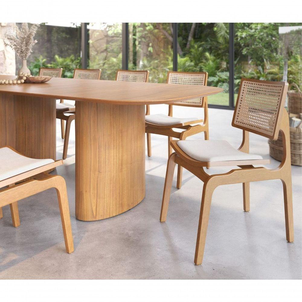 Mesa De Jantar Orgânica Tivoli 320cm X 110cm 10 Lugares Lamina Cinamomo Mel - 4