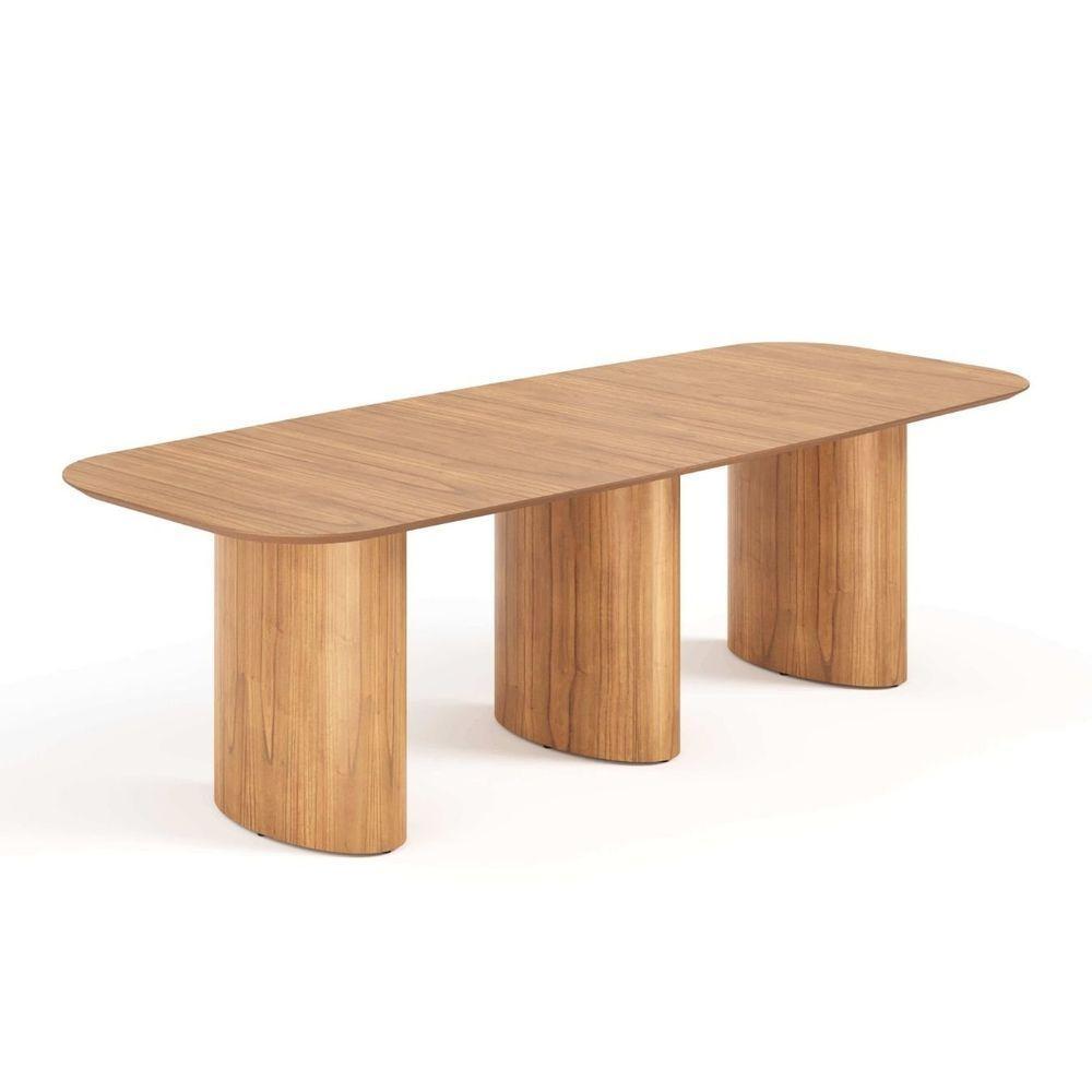 Mesa De Jantar Orgânica Tivoli 320cm X 110cm 10 Lugares Lamina Cinamomo Mel - 5