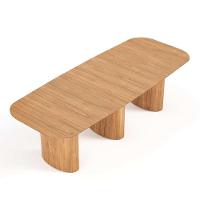 Mesa De Jantar Orgânica Tivoli 320cm X 110cm 10 Lugares Lamina Cinamomo Mel - 1