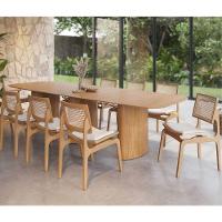 Mesa De Jantar Orgânica Tivoli 320cm X 110cm 10 Lugares Lamina Cinamomo Mel - 2