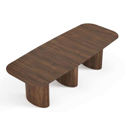 Mesa De Jantar Orgânica Tivoli 320cm X 110cm 10 Lugares Lamina Cinamomo Castanho