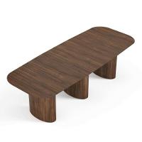 Mesa De Jantar Orgânica Tivoli 320cm X 110cm 10 Lugares Lamina Cinamomo Castanho - 1