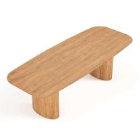 Mesa De Jantar Orgânica Tivoli 270cm X 110cm 10 Lugares Lamina Cinamomo Mel - 2