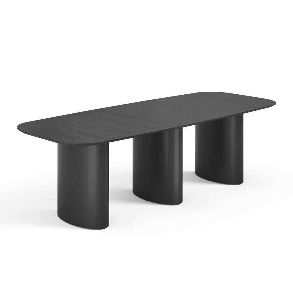 Mesa De Jantar Orgânica Tivoli 320cm X 110cm 10 Lugares Lamina Cinamomo Preto - 3