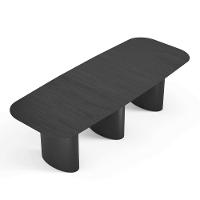 Mesa De Jantar Orgânica Tivoli 320cm X 110cm 10 Lugares Lamina Cinamomo Preto - 1