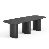Mesa De Jantar Orgânica Tivoli 320cm X 110cm 10 Lugares Lamina Cinamomo Preto - 3