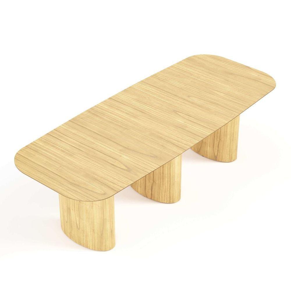 Mesa De Jantar Orgânica Tivoli 320cm X 110cm 10 Lugares Lamina Cinamomo Damasco - 1