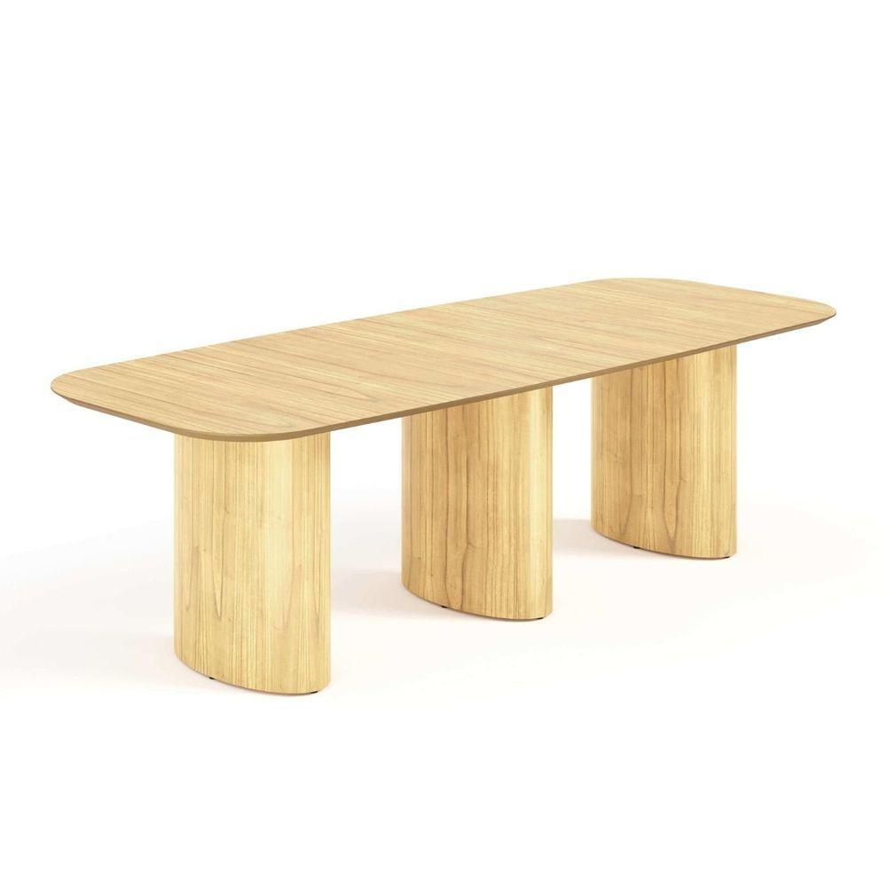 Mesa De Jantar Orgânica Tivoli 320cm X 110cm 10 Lugares Lamina Cinamomo Damasco - 3