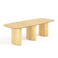 Mesa De Jantar Orgânica Tivoli 320cm X 110cm 10 Lugares Lamina Cinamomo Damasco - 3