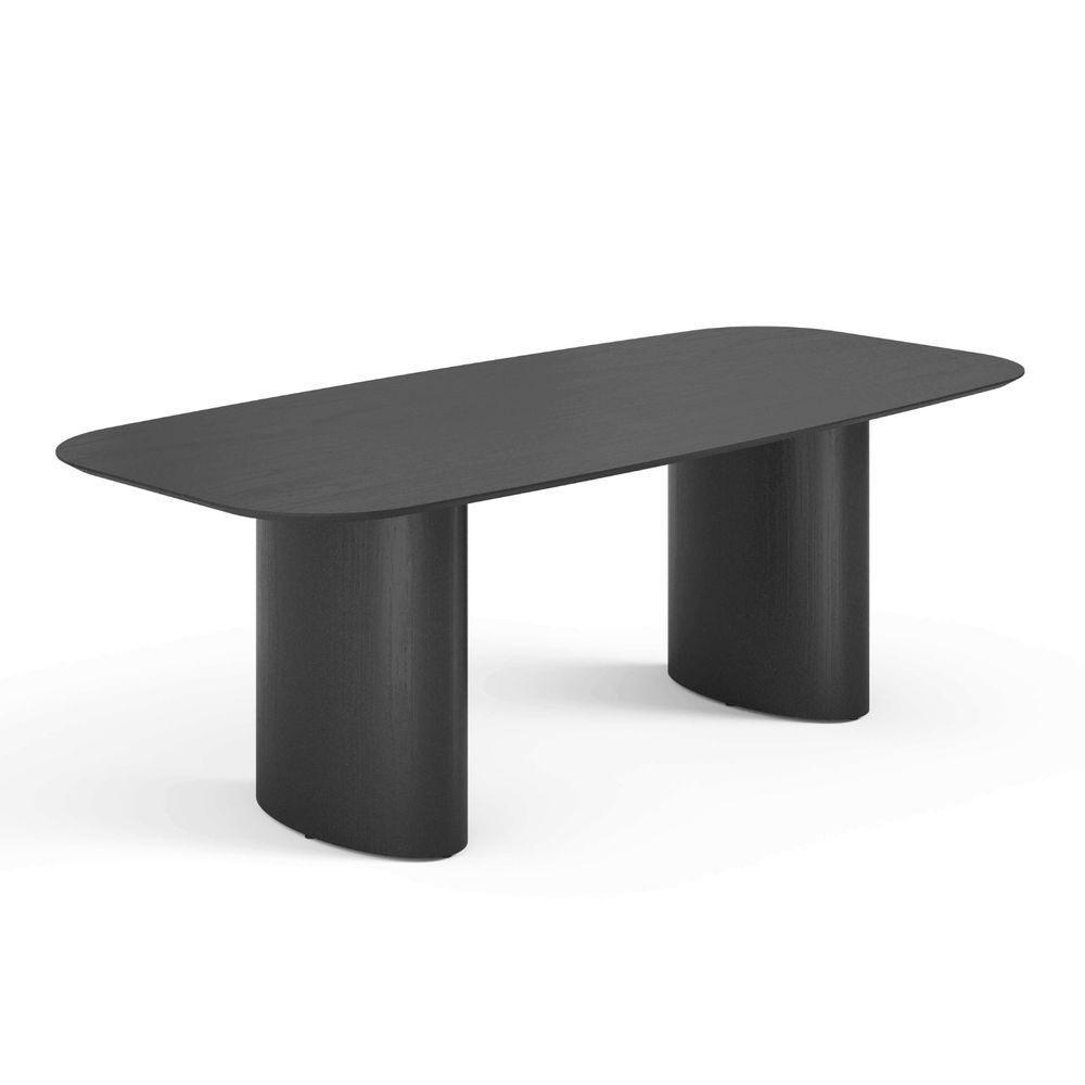 Mesa De Jantar Orgânica Tivoli 240cm X 110cm 9 Lugares Lamina Cinamomo Preto - 1