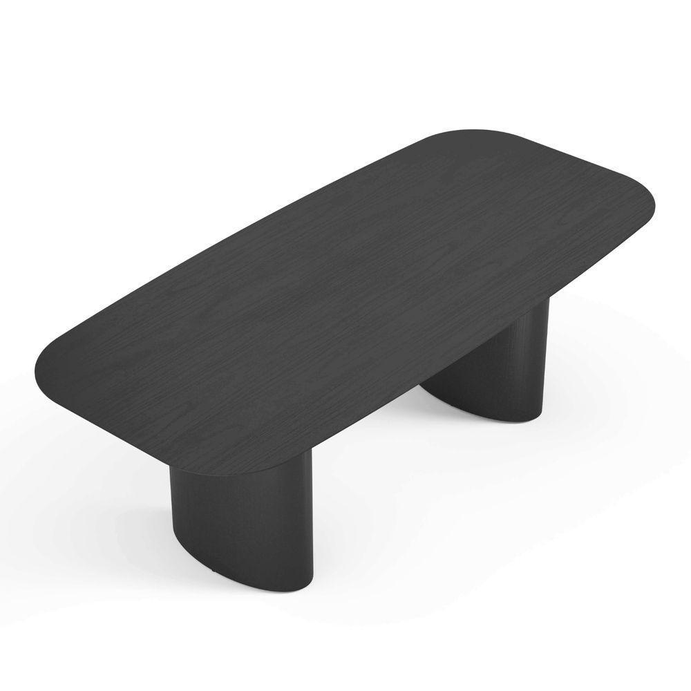 Mesa De Jantar Orgânica Tivoli 240cm X 110cm 9 Lugares Lamina Cinamomo Preto - 2
