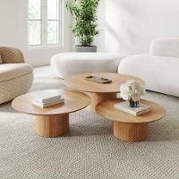 Conjunto Mesa De Centro Ava Em Madeira Mel - 2