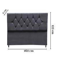 Cabeceira Estofada Queen 160 Cm Geovana Suede Cinza Escuro