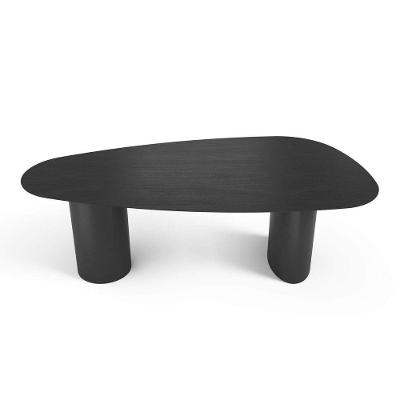 Mesa De Jantar Orgânica Breeze 2,20 X 1,20m 8 Lugares Lâmina Natural De Madeira Preto