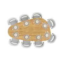 Mesa De Jantar Orgânica Breeze 2,20 X 1,20m 8 Lugares Lâmina Natural De Madeira Damasco - 2