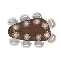 Mesa De Jantar Orgânica Breeze 2,20 X 1,20m 8 Lugares Lâmina Natural De Madeira Castanho - 3