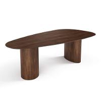 Mesa De Jantar Orgânica Breeze 2,20 X 1,20m 8 Lugares Lâmina Natural De Madeira Castanho - 5
