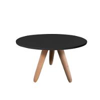 Mesa De Centro Redonda Para Sala Pé De Madeira Retrô Camila B04 - D'rossi Preto - 2