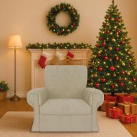 Poltrona Natalina Papai Noel Santa Claus Suede Cor Bege - 1