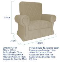 Poltrona Natalina Papai Noel Santa Claus Suede Cor Bege - 3