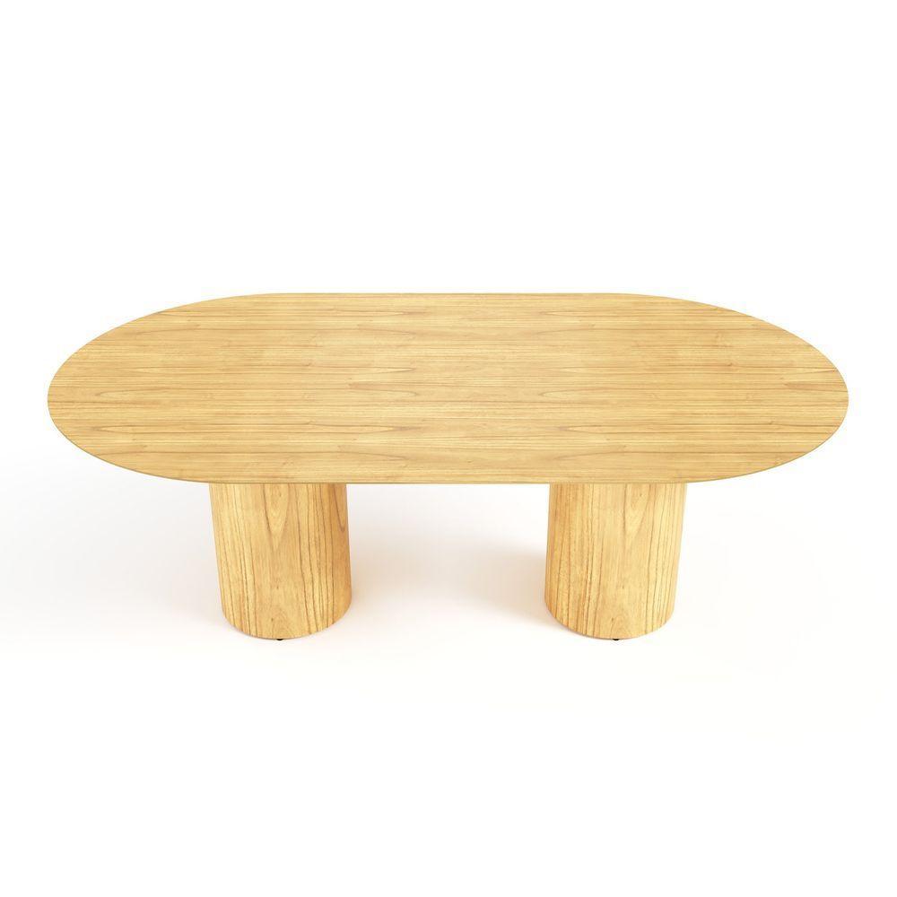 Mesa De Jantar West 200cm X 100cm 6 Lugares Lâmina Natural De Madeira Damasco - 3