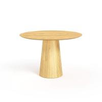 Mesa De Jantar Redonda 120cm Scandi 6 Lugares Lamina Natural De Madeira Damasco - 1