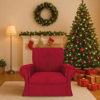 Poltrona Natalina Papai Noel Santa Claus Suede Cor Vermelho - 1