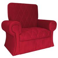 Poltrona Natalina Papai Noel Santa Claus Suede Cor Vermelho - 2