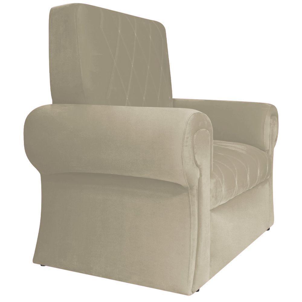 Poltrona Natalina Papai Noel Santa Claus Suede Bege - 6