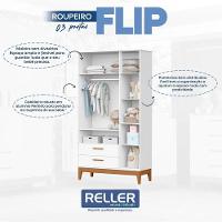 Quarto De Bebê Flip Com Cômoda Gaveteiro Branco Acetinado Com Berço Americano - Reller - 2