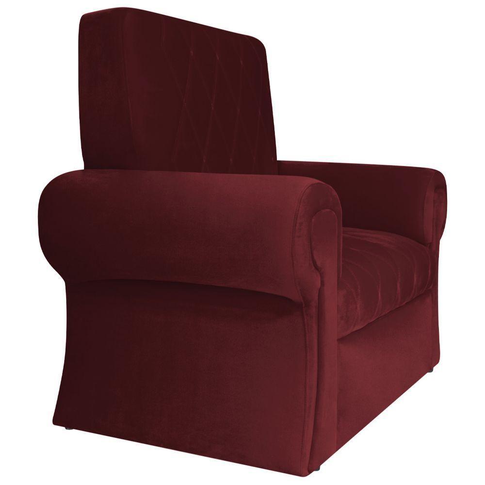 Poltrona Natalina Papai Noel Santa Claus Suede Cor Bordô - 6