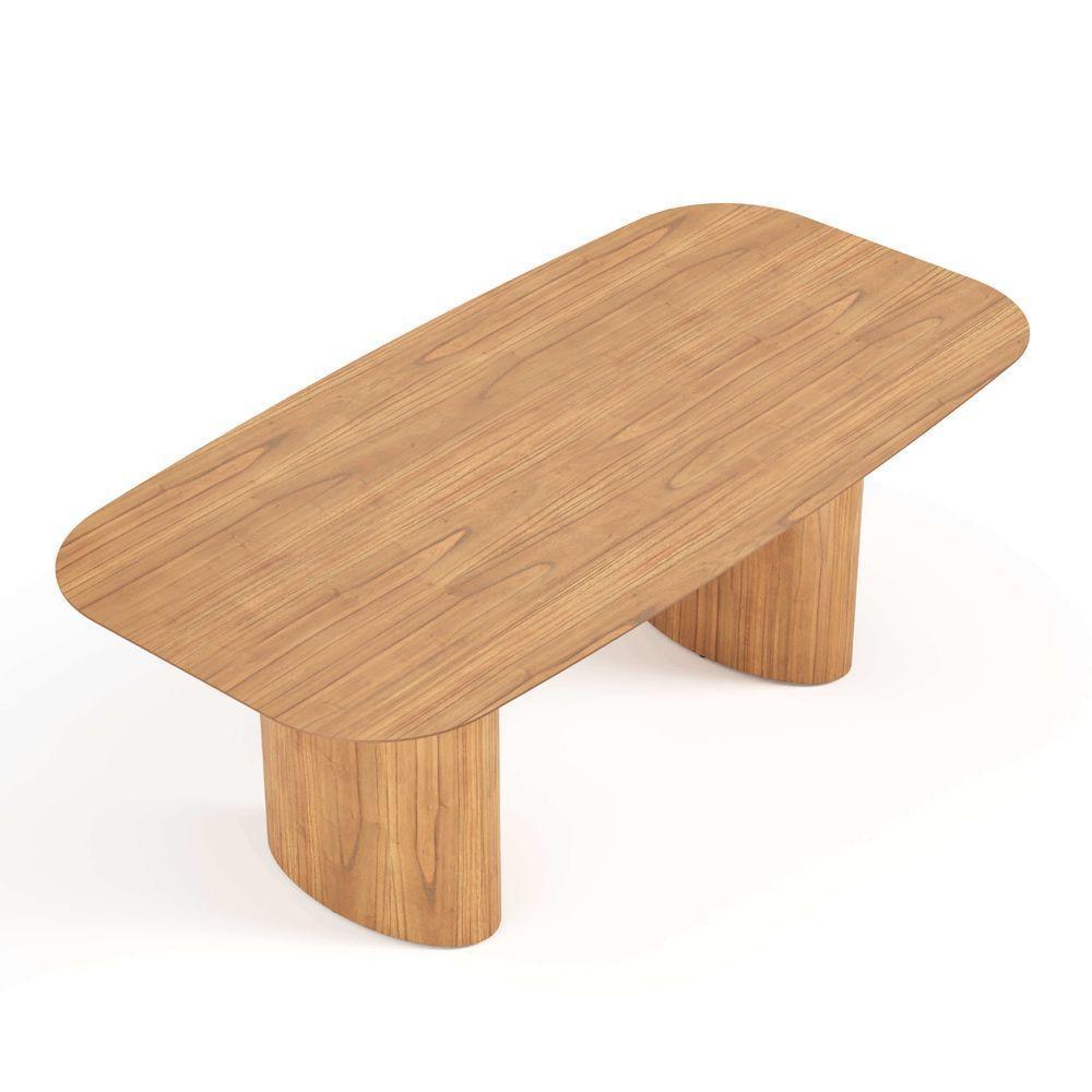 Mesa De Jantar Orgânica Tivoli 240cm X 110cm 9 Lugares Lamina Cinamomo Mel - 3