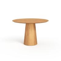 Mesa De Jantar Redonda 120cm Scandi 6 Lugares Lamina Natural De Madeira Mel - 1