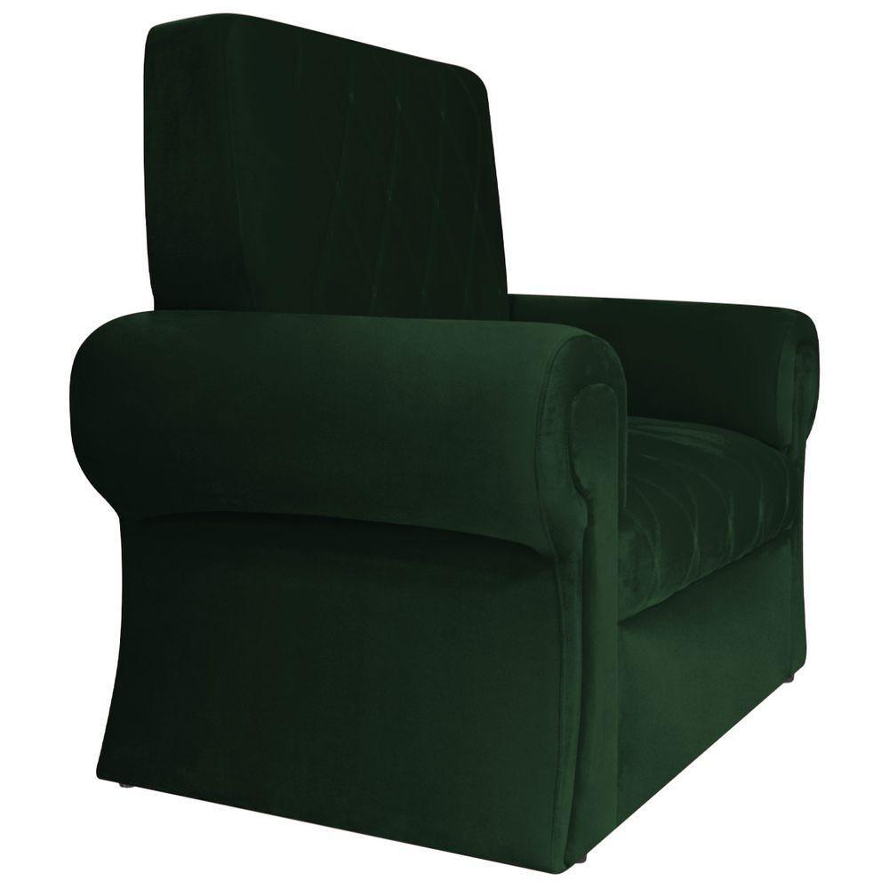 Poltrona Natalina Papai Noel Santa Claus Suede Cor Verde - 5