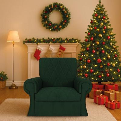 Poltrona Natalina Papai Noel Santa Claus Suede Cor Verde