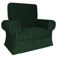 Poltrona Natalina Papai Noel Santa Claus Suede Cor Verde - 2