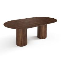 Mesa De Jantar West 200cm X 100cm 6 Lugares Lâmina Natural De Madeira Castanho - 1