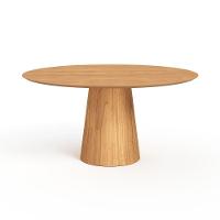 Mesa De Jantar Redonda 160cm Scandi 8 Lugares Lamina Natural De Madeira Mel - 1
