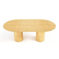 Mesa De Jantar West 220cm X 100cm 8 Lugares Lâmina Natural De Madeira Damasco - 3