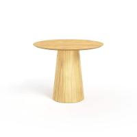 Mesa De Jantar Redonda 100cm Scandi 4 Lugares Lamina Natural De Madeira Damasco - 1