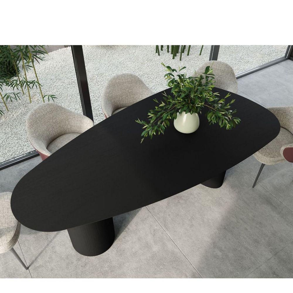 Mesa De Jantar Orgânica Breeze 2,40 X 1,20m 9 Lugares Lâmina Natural De Madeira Preto - 2