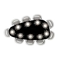 Mesa De Jantar Orgânica Breeze 2,40 X 1,20m 9 Lugares Lâmina Natural De Madeira Preto